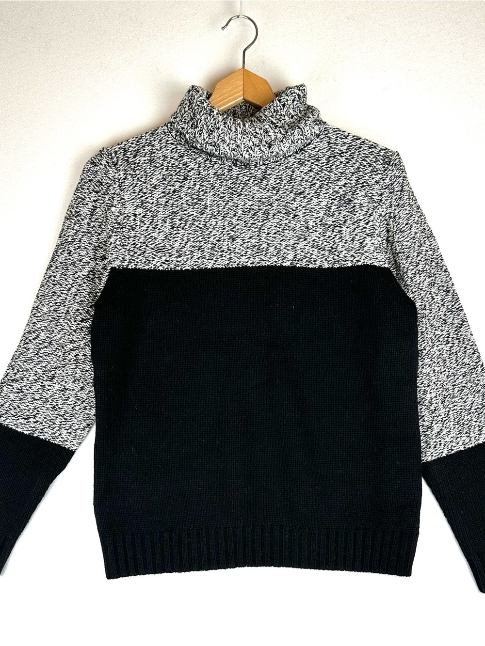 Boden Turtleneck Marled Yarn Colorblocked Sweater Wool Blend NWT